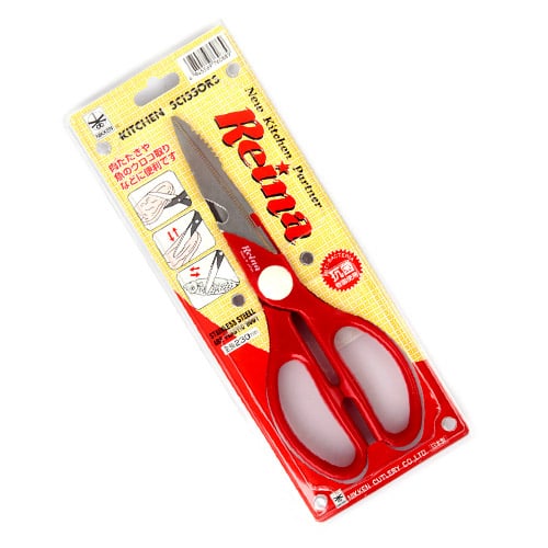 S/S KITCHEN SCISSORS 9" REINA, JPN, RED