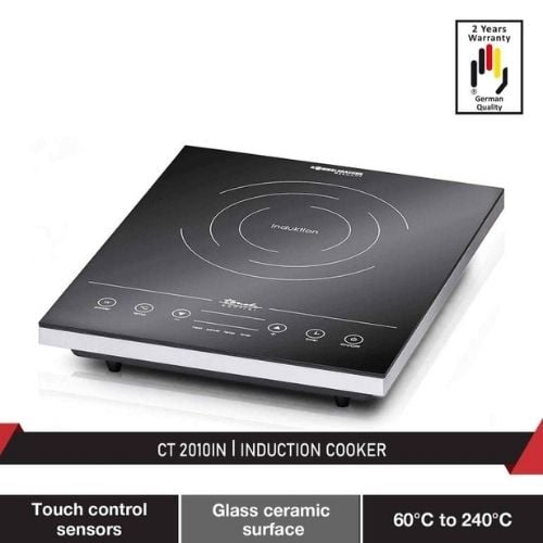(TT) INDUCTION COOKER L38xW30x6cm, 230V/50-60Hz/2000W, BLACK, ROMMELSBACHER •2 YEARS WARRANTY•