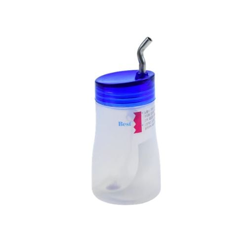 Plastic Sauce Bottle with Stainless Steel Spout Ø6xH14cm, 180ml, Blue