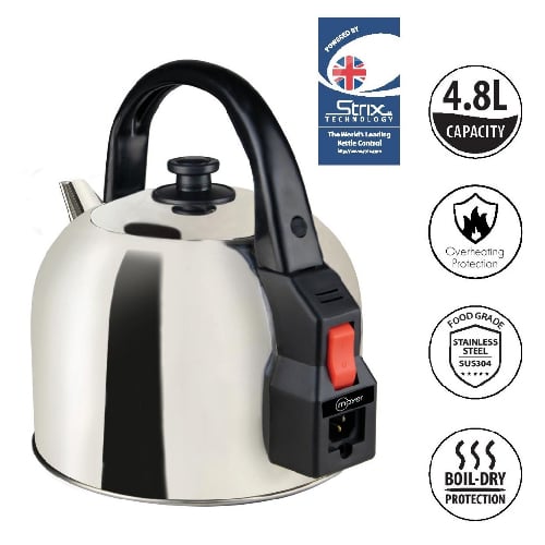 S/S ELECTRIC KETTLE 4.8L, 220-240V/50-60Hz/1850-2200W, MISTRAL,  == 1 YEAR WARRANTY==