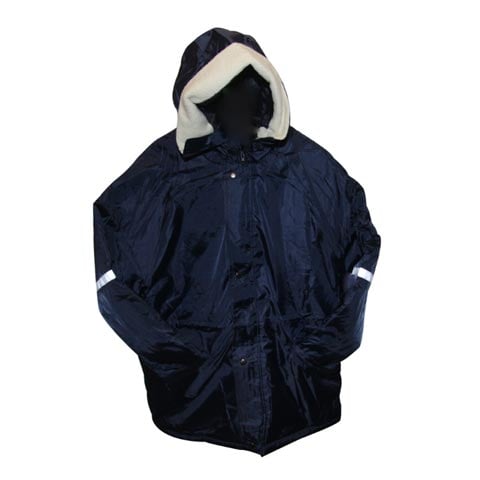 THERMAL PARKA JACKET WITH HOOD & REFELECTIVE STRIPES AROUND SLEEVES