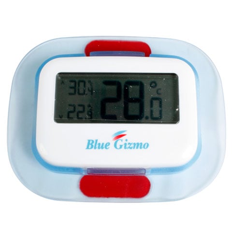 BLUE GIZMO DIGITAL FREEZER-FRIDGE THERMOMETER with FRAME