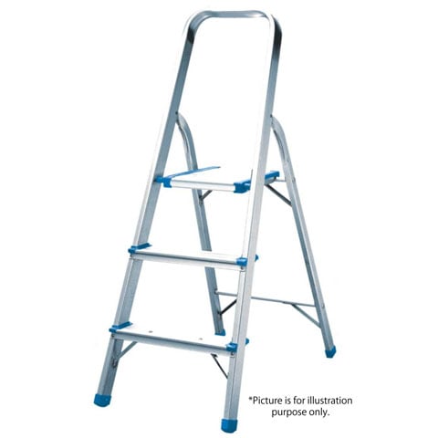 (22-01171) ALUM LADDER 4 STEPS, 88-138cm, w/SAFETY HANDRAIL