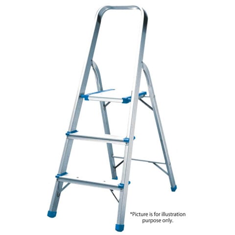 (22-01173) ALUM LADDER 6 STEPS, 132-182cm, w/SAFETY HANDRAIL