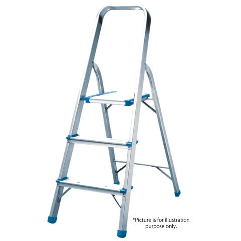 (22-01174) ALUM LADDER 7 STEPS, 152-202cm, w/SAFETY HANDRAIL