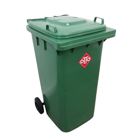 MOBILE REFUSE BIN w/2 WHEELS, 240L, GREEN, OTTO