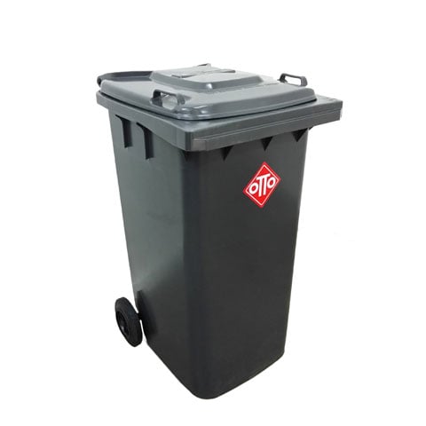 MOBILE REFUSE BIN w/2 WHEELS, 240L, DARK GREY, OTTO