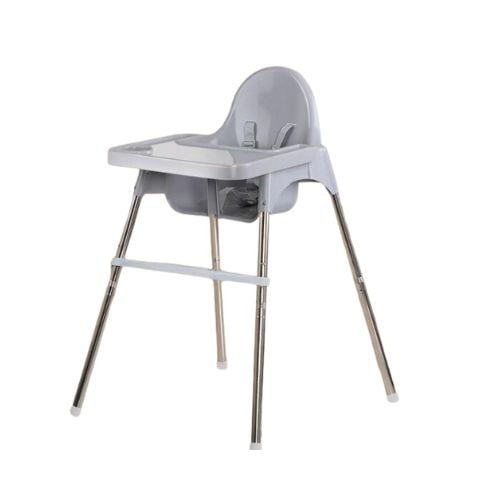 Plastic Baby Chair With Removable Tray & Adjustable Legs H85xW57xL63cm,Grey