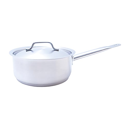 18-8 S/S LOW SAUCE PAN WITH LID Ø20xH9cm, 2.5L, SAFICO