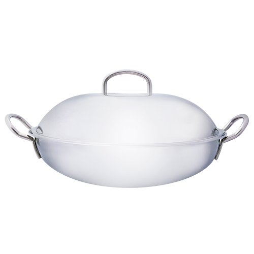 18-8 S/S 5-PLY WOK WITH 2 HANDLES WITH LID Ø40XH10.5cm, SAFICO