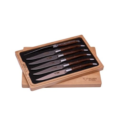 Laguiole En Aubrac Set of 6 Thermo Treated Table Knives, Ashwood