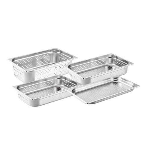 Steelcraft By Safico 201 Stainless Steel Perforated Food Pan 1/1 Size, 100mm Deep, Thickness 0.6mm