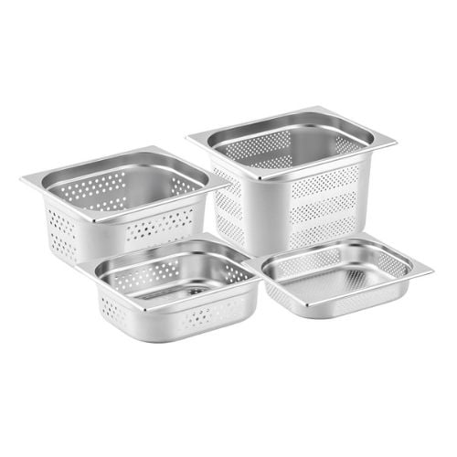 Steelcraft By Safico 201 Stainless Steel Perforated Food Pan 1/2 Size, 65mm Deep, Thickness 0.6mm