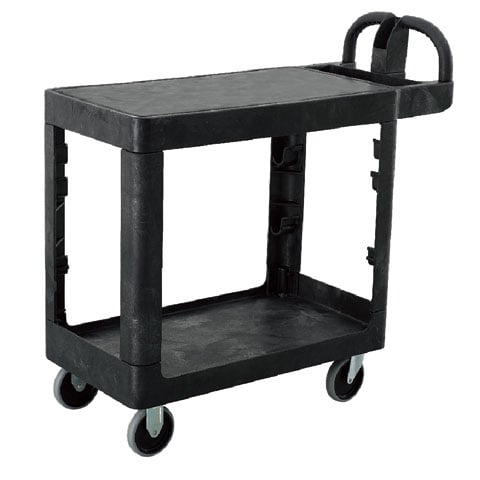 STRUCTURAL FOAM 2 TIER UTILITY CART/TROLLEY withFLAT SHELF