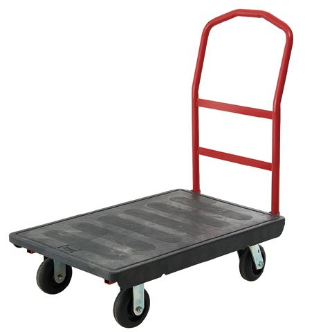 STRUCTURAL FOAM PLATFORM CART / GOODS TROLLEY WITH PNEUMATIC CASTERS