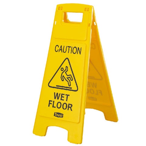 FLOOR SIGN with"CAUTION WET FLOOR" IMPRINT