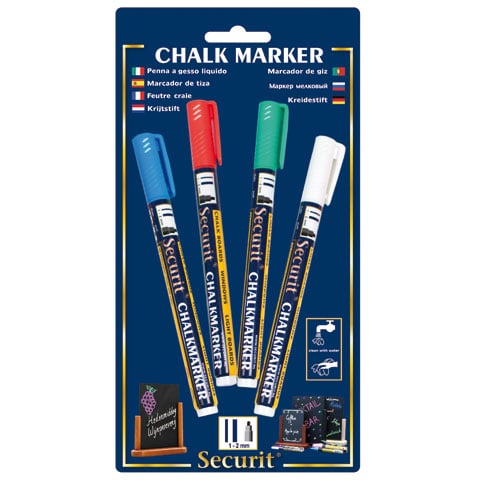 LIQUID CHALK MARKERS WITH 1-2mm TIP 4pcs/pkt