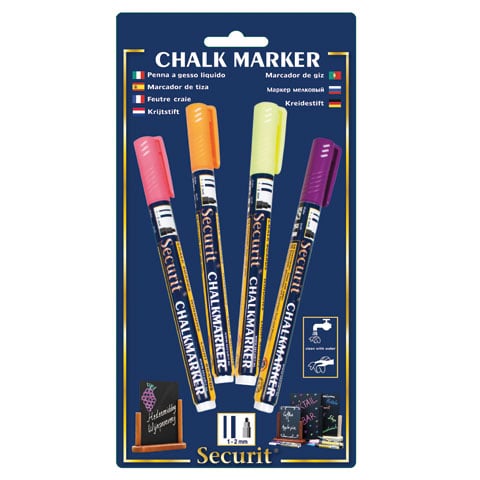 LIQUID CHALK MARKERS WITH 1-2mm TIP 4pcs/pkt