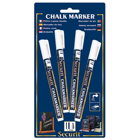 LIQUID CHALK MARKERS WITH 1-2mm TIP 4pcs/pkt