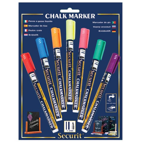 LIQUID CHALK MARKERS WITH 1-2mm TIP 7pcs/pkt