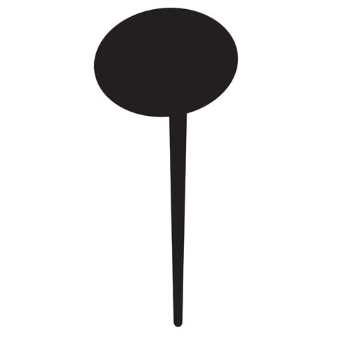 BUBBLE SILHOUETTE CHALK BOARD TAGS - SET OF 5 + CHALK MARKER