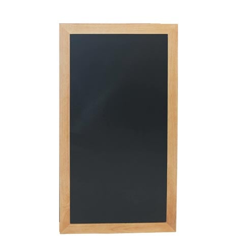 LONG HARD WOOD CHALK BOARD - WITH LACQUERED TEAK FINISH - WALL MOUNTING SCREWS INCLUDED