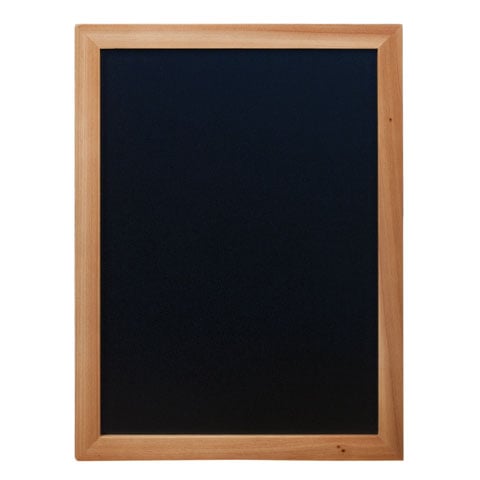 WOODY CHALK BOARD - WOOD WITH LACQUERED TEAK FINISH - INCLUDING WHITE CHALK MARKER AND MOUNTING KIT