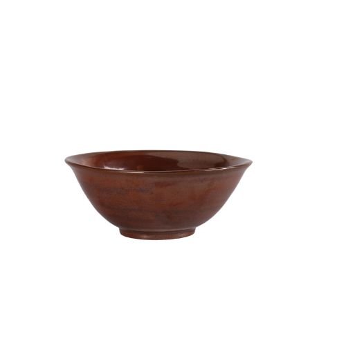 Porcelain Round Bowl Ø14xH5.5cm, Rusty Red