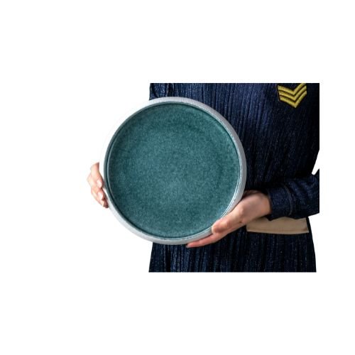 Porcelain Round Plate Ø19xH2.5cm, Blue/Black