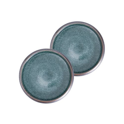 Porcelain Round Plate Ø24xH2.5cm, Blue/Black