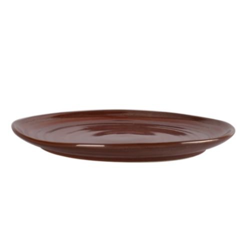 Porcelain Round Flat Plate Ø26xH2.5cm, Rusty Red