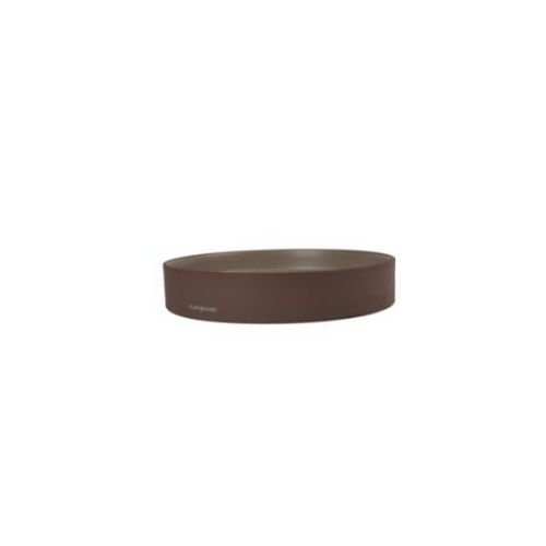 Porcelain Round Dish Ø24xH4.5cm, Brown/Grey