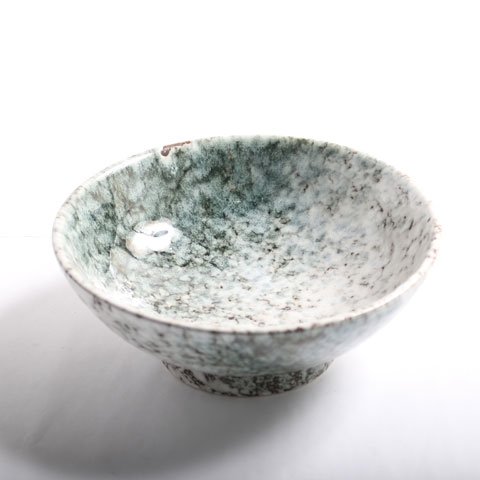 STONEWARE BOWL Ø17xH6.5cm, SPECKLED GREEN