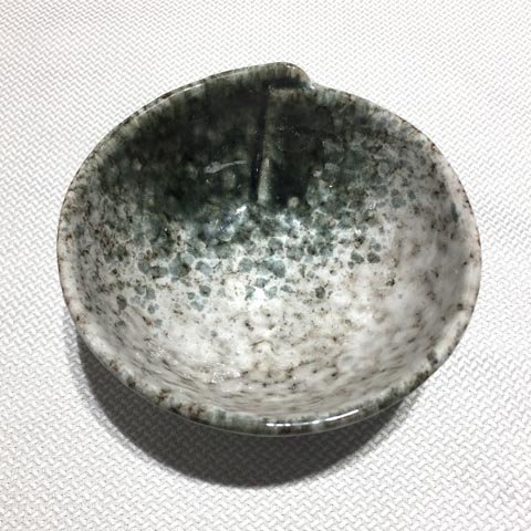 STONEWARE BOWL Ø11xH4.5cm, SPECKLED GREEN