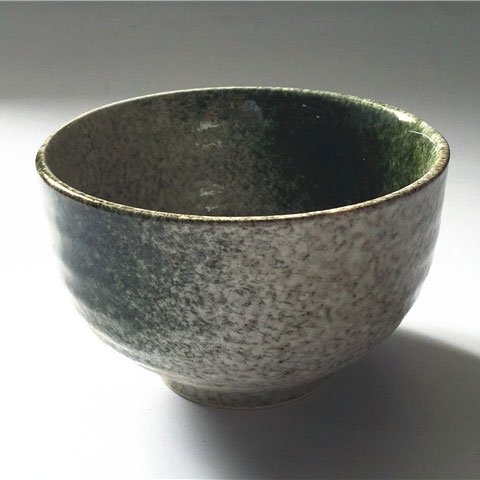 STONEWARE NOODLE BOWL Ø16xH10.5cm, SPECKLED GREEN