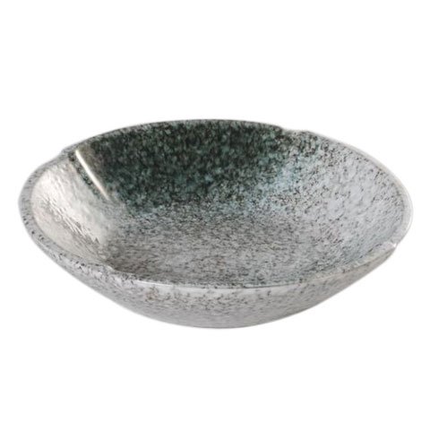 STONEWARE SHALLOW BOWL Ø20xH4.5cm, SPECKLED GREEN