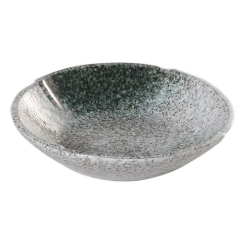 STONEWARE SHALLOW BOWL Ø22.5xH6cm, SPECKLED GREEN