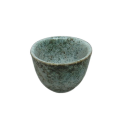 STONEWARE SAKE CUP Ø5.5xH4.2cm, SPECKLED GREEN