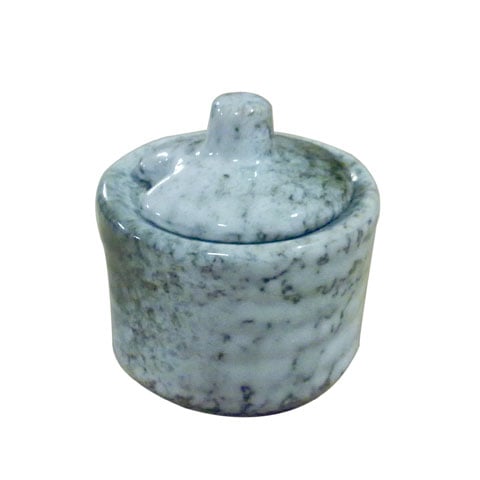 STONEWARE CONDIMENT POT Ø6.5xH5cm, SPECKLED GREEN