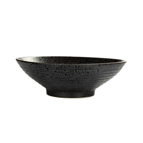 STONEWARE NOODLE BOWL Ø21.5xH7cm, SLATE BLACK