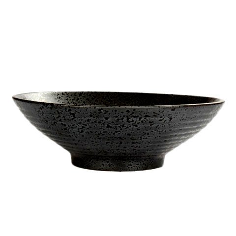 STONEWARE NOODLE BOWL Ø24xH7.5cm, SLATE BLACK