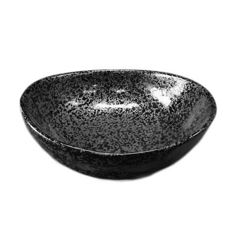 STONEWARE OVAL BOWL L14.5xW13.5xH5.5cm, SLATE BLACK