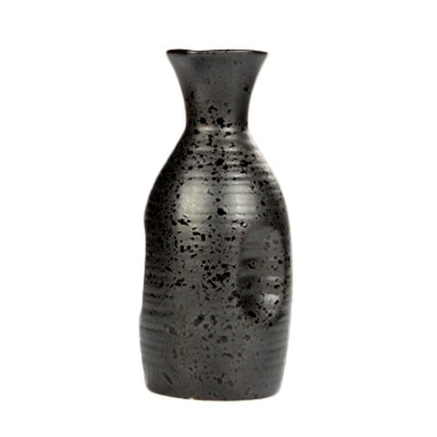 STONEWARE SAKE BOTTLE Ø5xH15cm, 0.3L, SLATE BLACK