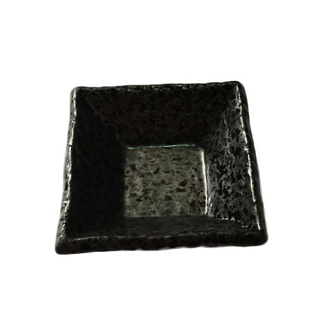 STONEWARE SQUARE SAUCE DISH L8xW8xH3cm, SLATE BLACK