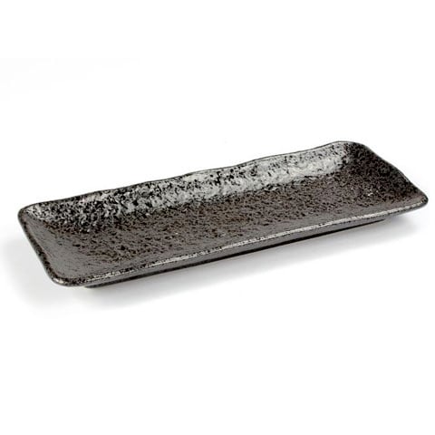 STONEWARE RECT PLATE L30xW11.5xH2.5cm, SLATE BLACK