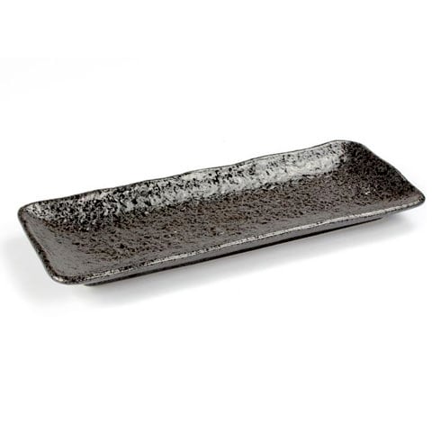 STONEWARE RECT PLATE L30xW11.5xH2.5cm, SLATE BLACK