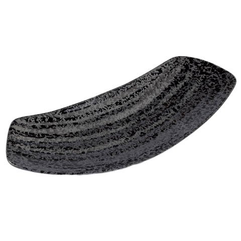 STONEWARE CURVED PLATE L30xW11.3xH2.1cm, SLATE BLACK