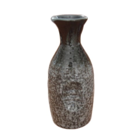 STONEWARE SAKE BOTTLE Ø5xH15cm, 0.3L, GREY RIM