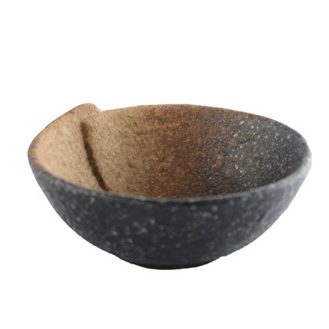 STONEWARE BOWL Ø11xH4.5cm, BROWN/STRIPE STONE