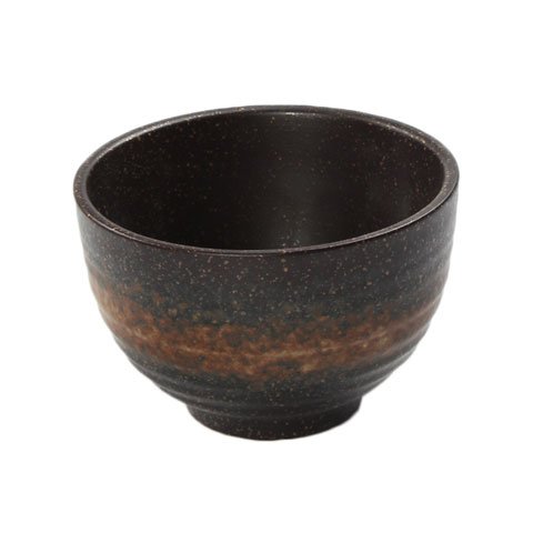 STONEWARE NOODLE BOWL Ø16xH10.5cm, BROWN/STRIPE STONE